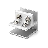 QWORK® Lot de 4 pinces de support en verre à 90 degrés,