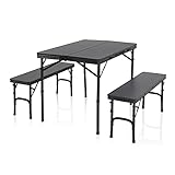 Campart table de camping pliable Maine - 2 bancs inclus