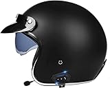 3/4 Casque Moto Jet Bluetooth, Casque Scooter Ouvert