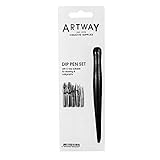 Artway - Porte-plume noir - avec 5 plumes pour dessin