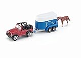 siku 1651, Jeep avec remorque pour chevaux, métal/plastique,