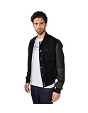 Redskins Oxford Hatch Blouson en Cuir, Black, XXL Homme,