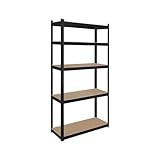 Rebel Étagère d'entrepôt en métal 180x90x40 Noir RB-1251B