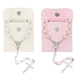 QMLING Lot de 2 chapelets catholiques avec croix et