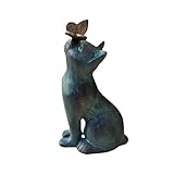 Eivdru Figurine Décorative de Jardin - Chaton avec