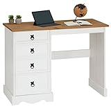 IDIMEX Bureau Campo en Bois Massif L 105 cm avec 4