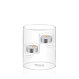 Wilmax Lustre en verre thermique - Bougeoir pour 2