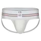 GYM Mens Old School Jockstrap (Large, White, 1-Pack)