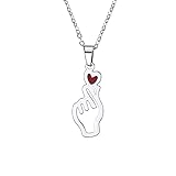 AITENME Kpop Collier Coeur Geste en Acier Inoxydable