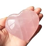 Quartz Rose Cœur de 40 mm, Cristal Rose en Forme de