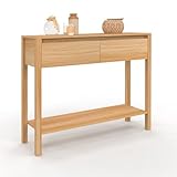 IDMarket - Console 2 tiroirs Toscane 1 étagère Effet