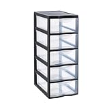 SUNDIS Orgamix, tour de rangement en plastique noir,