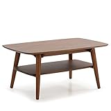 HOMN LIVING Table basse Palma 1 creux couleur noyer,
