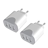 Chargeur USB 2Pack, 3 Ports Chargeur USB Charge Rapide
