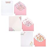 Ezranova Lot de 12 papiers à lettre + 6 enveloppes,