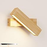 HMAKGG Applique murale LED en bois avec interrupteur