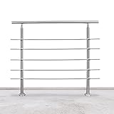 Tubiaz Garde-corps avec main courante, en acier inoxydable,