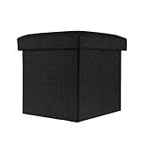 Intirilife Pouf Pliable 30x30x30 cm en Noir Diamant