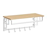 VASAGLE Portemanteau mural avec étagère, étagère murale,