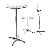 Table de bar bistro en aluminium pliable hauteur réglable