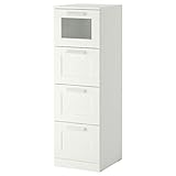 Ikea Commode BRIMNES 4 tiroirs blanc/verre dépoli Largeur