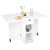 Mondeer Table pliante mobile - Table à manger pliable