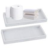 Qivine Lot de 2 plateaux de salle de bain rectangulaires