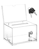 QWORK® Boîte à suggestions en acrylique transparent