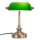 FIRVRE verre banquier lampe de bureau finition bronze