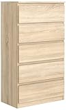 Commode Chêne Sonoma Mat avec 5 tiroirs 70 cm, Meuble
