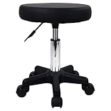 FURWOO Tabouret rond à roulettes réglable en hauteur