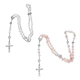 Collier avec chapelet de baptême de 2 pièces, collier