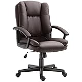 Homcom Chaise de Bureau Cuir PU pivotant Fauteuil Ordinateur