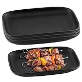 Lot de 4 assiettes de service rectangulaires, 15,5