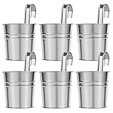 LIHAO Lot de 6 pots de fleurs suspendus en métal -