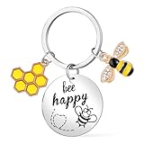 Mabor Porte-clés abeille, abeille Happy Keyring abeille