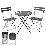 Albatros - Ensemble de bistrot 3 pièces noir - Table