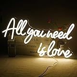 Panneau néon « All You Need is Love », panneau lumineux