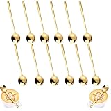 Lot de 12 Cuillères à Café Dorées, Petites Cuillère