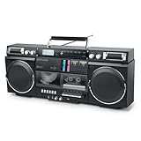MUSE Boombox Bluetooth rétro avec radio, CD, enregistreur