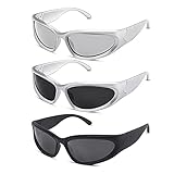 Lassuzie 3pcs Lunette de Soleil Sport pour Homme Femme,