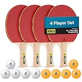 JOOLA Family Set de Tennis de Table-4 Raquettes / 10