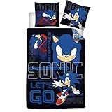 Aymax Parure de Lit Sonic Le'ts Go Réversible, Housse