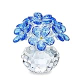 H&D HYALINE & DORA Figurine fleur en cristal bleu Forget