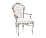 MAXIOCCASIONI Fauteuil baroque avec accoudoirs Bois-Cocuir