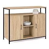 IDMarket - Buffet 2 Portes 100 cm Detroit avec étagères