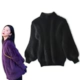 HUANZHI Lady Winter Angora Cashmere Blend Pull Chaud