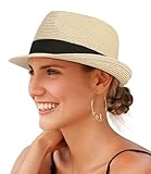 Creekstone Chapeau de Soleil Fedora en Paille pour