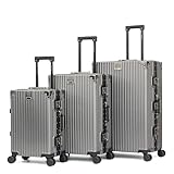 Royal Swiss ® 3 Valises de luxe, 4 Roues, Serrure TSA,