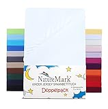 NatureMark Lot de 2 draps-housses pour enfant - 70